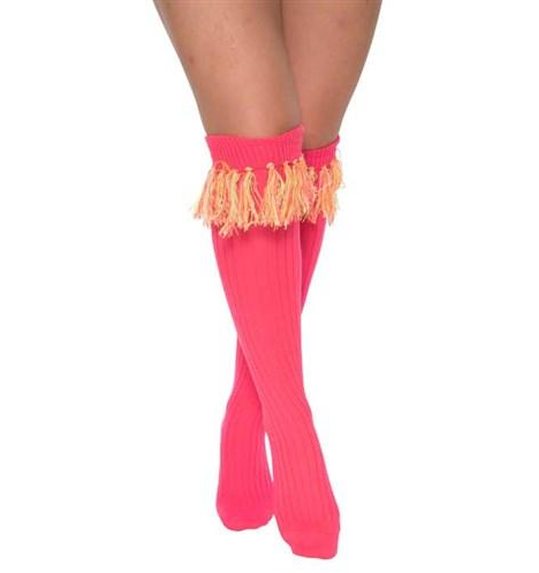Sokken over-knee fluor pink (mt 40/46)