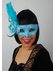 Venetiaans masker glitter turquoise
