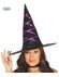 Zwarte heksen hoed met paars lint