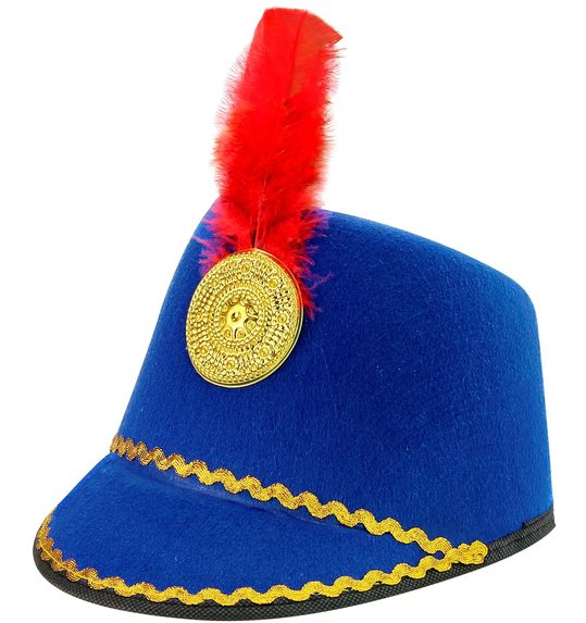 blauwe majorette hoed