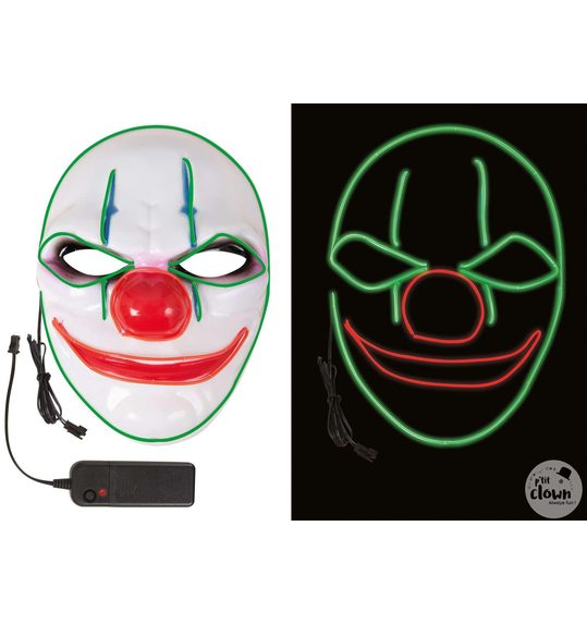 duivels clown masker met licht