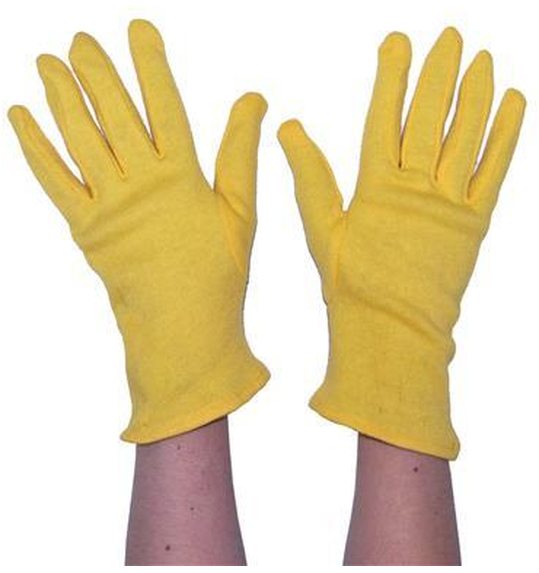 gele korte handschoenen