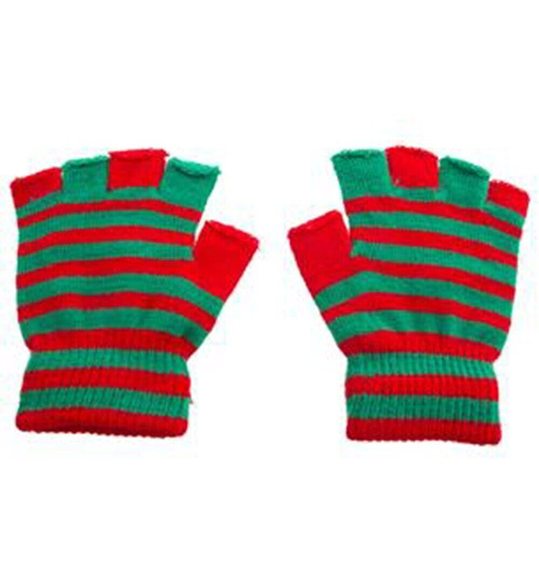 gestreepte handschoenen rood/groen