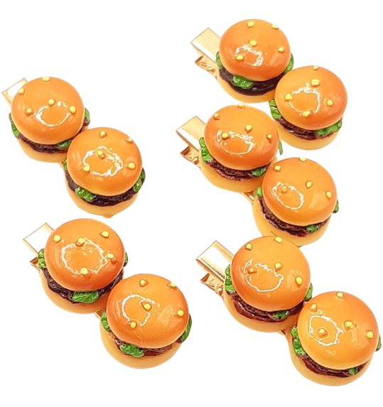 haarspeldjes kleine hamburgertjes 5 stuks