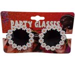 hippie bril met witte bloemetjes
