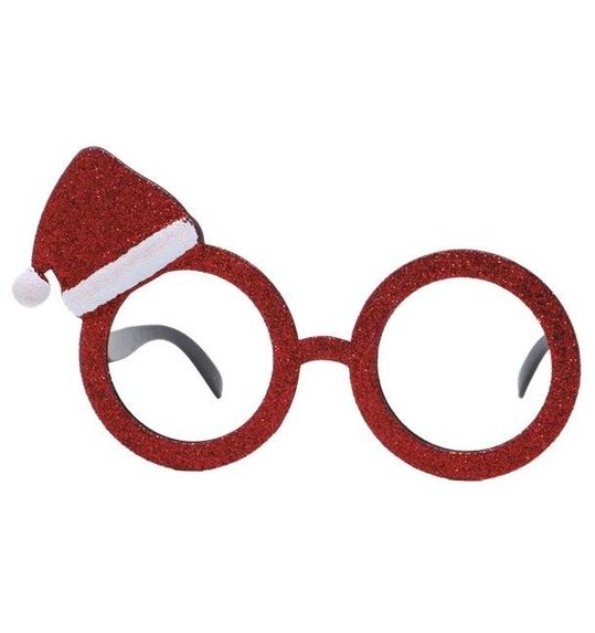 kerst bril met kerstmutsje