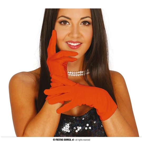 oranje handschoenen 20cm