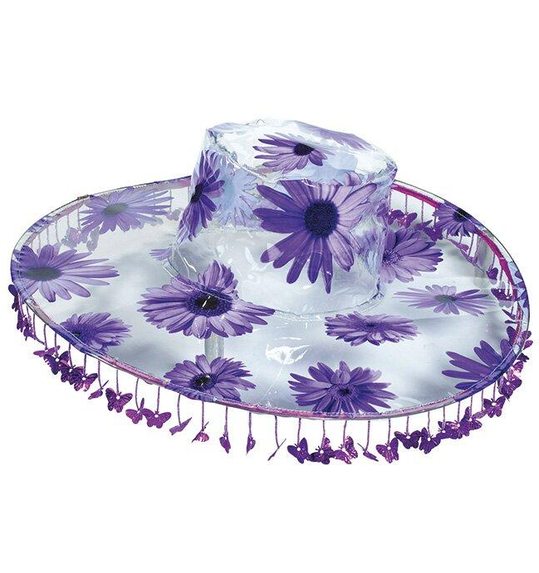 paarse bloemen hoed