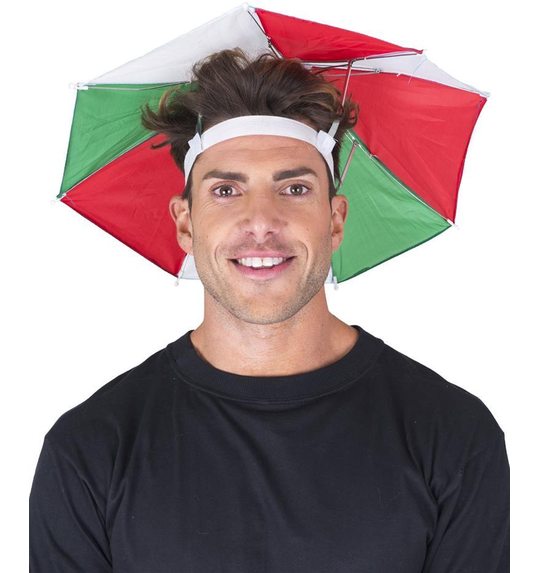 paraplu hoedje rood wit groen