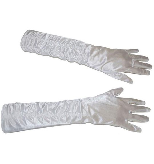 witte gestropte handschoenen