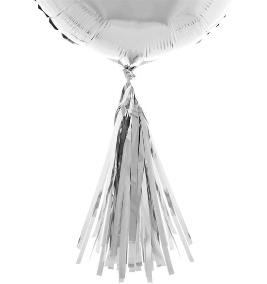 5 zilveren pompoms voor deco fo ballonnen