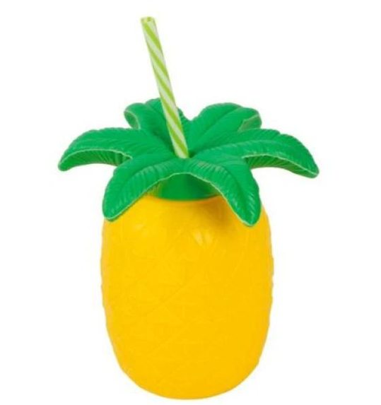 Ananas beker met rietje