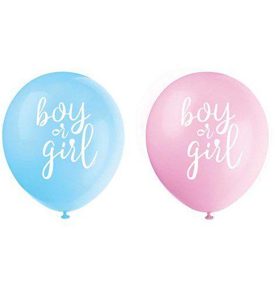 Ballonnen Gender Reveal “Boy or Girl“ 30cm 8st