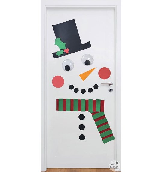 DIY deur decoratie sneeuwman
