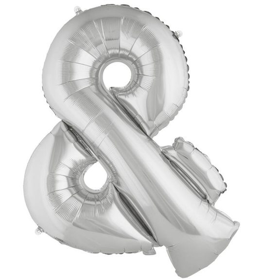 Folieballon 40 inch  & teken zilver