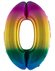 Folieballon 40 inch cijfer 0 regenboog