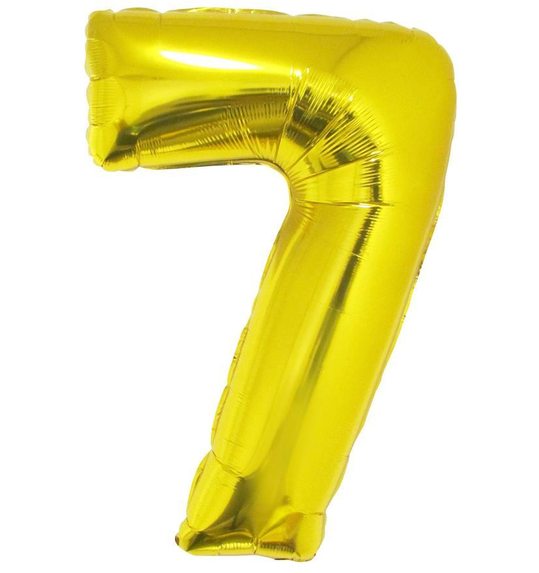 Folieballon 40 inch cijfer 7 goud