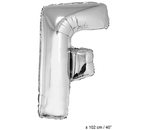 Folieballon letter F zilver 40 inch