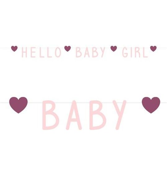 Letterslinger Pink Hearts “Hello Baby Girl”