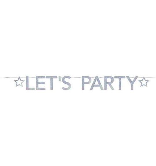 Letterslinger ‘Let‘s party‘ zilver (2,60m)