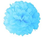 Pompoms decoratie babyblauw (2st)