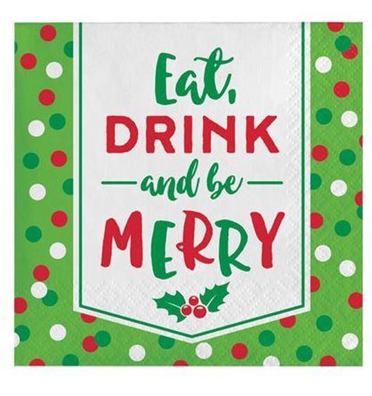 Servetten kerst humor (25x25cm, 16st)  eat drink
