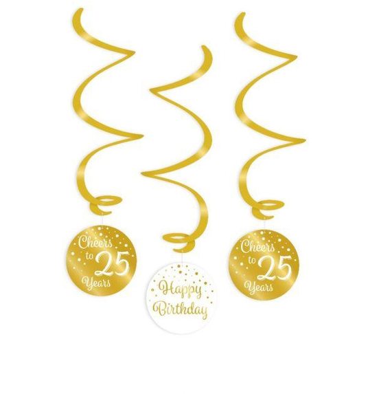 Spiraal decoratie hanger verjaardag 25 jaar