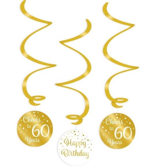 Spiraal decoratie hanger verjaardag 60 jaar