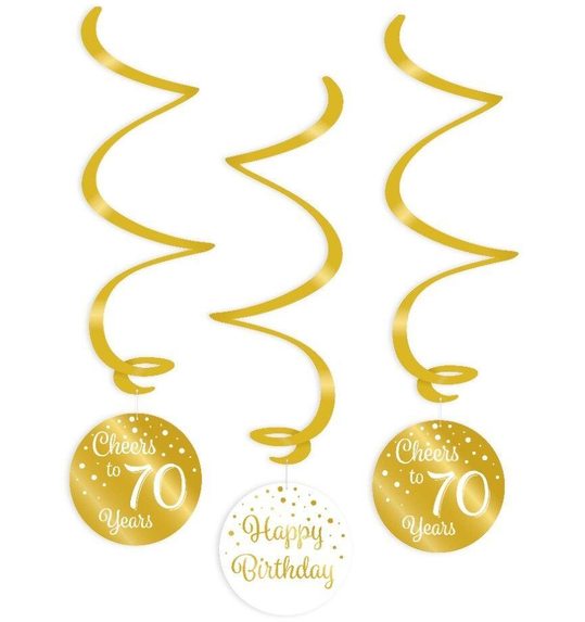 Spiraal decoratie hanger verjaardag 70 jaar