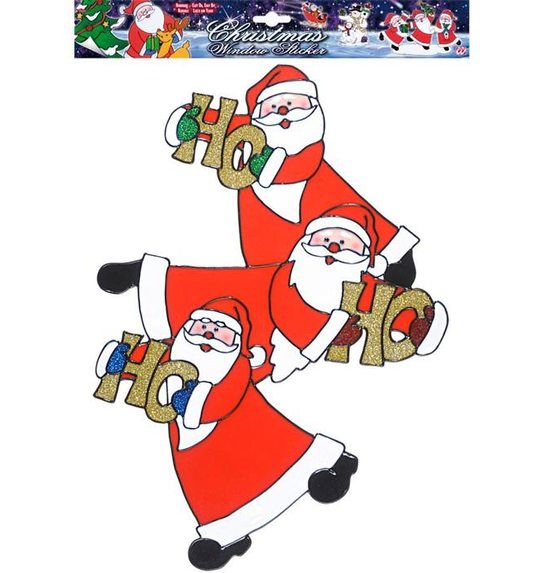 Verticale Santa Claus Trio Venster Sticker