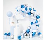 ballon set blauw/wit/zilver