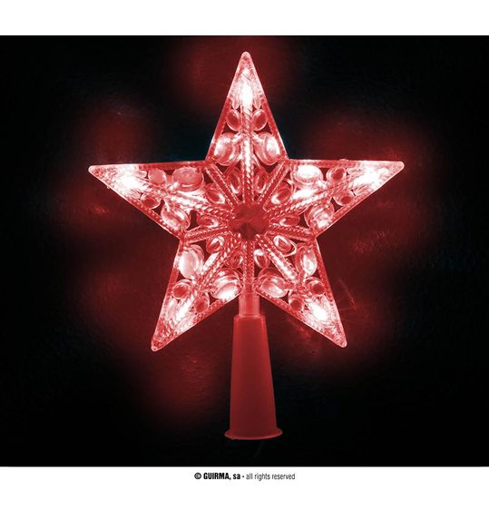 kerst piek ster met rood licht