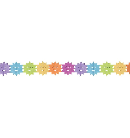 multicolor feestslinger met zonnetjes 18 x 18 x 360 cm