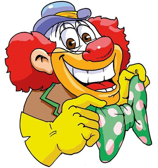 plastic clown met strik 45 x 78 cm