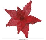 rode deco bloem voor kerst 35cm