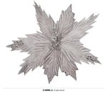 zilveren deco bloem kerst 25cm