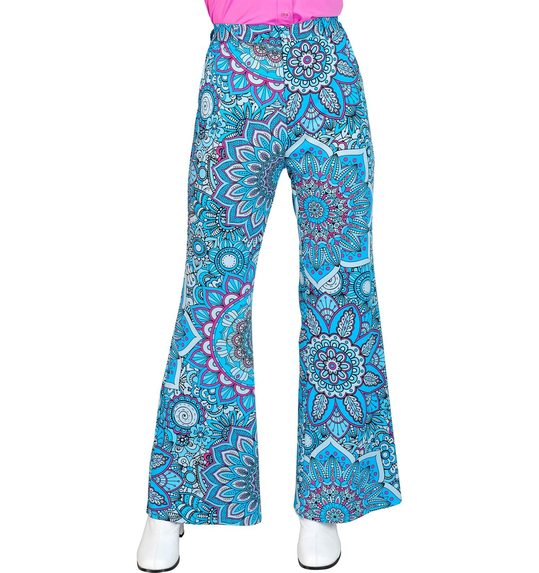 Blauwe jaren 60 hippie broek voor dames