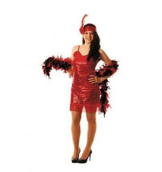 Charleston/glitter jurk rood