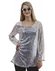 Disco hemd jurk zilver dames