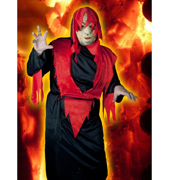 Duivel verkleed pak rood-zwart