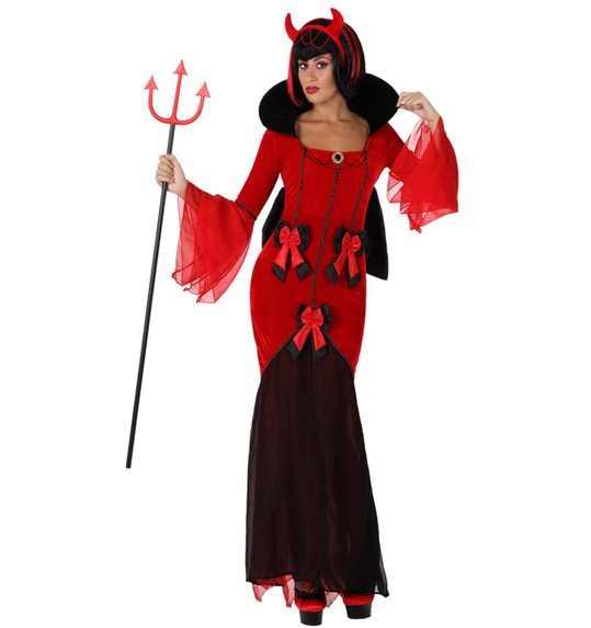 Duivelin kostuum vrouw met strik 
