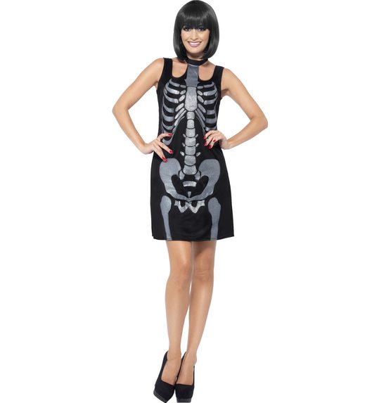 Glitt3.8er skelet jurk voor halloween
