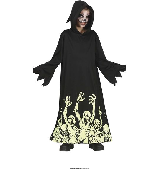 Glow in the dark grim reaper halloween kostuum voor jongens