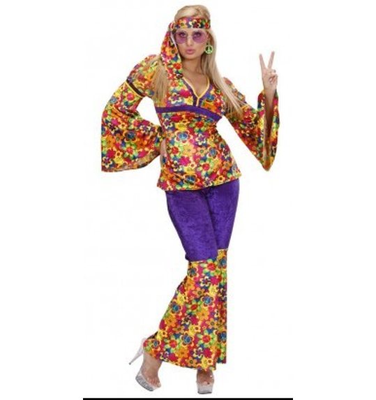 Hippie Meisje velvet met broek en haarband