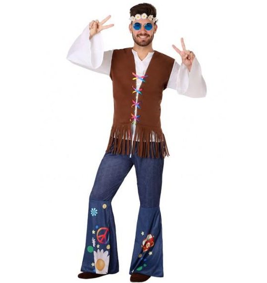 Hippie flower power mannen kostuum