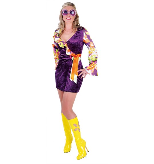 Hippie flower power outfit voor dames