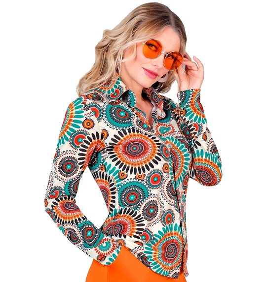 Hippie jaren 60 hemd voor dames