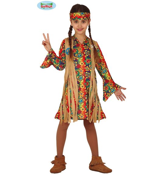 Hippie meisje verkleed kostuum