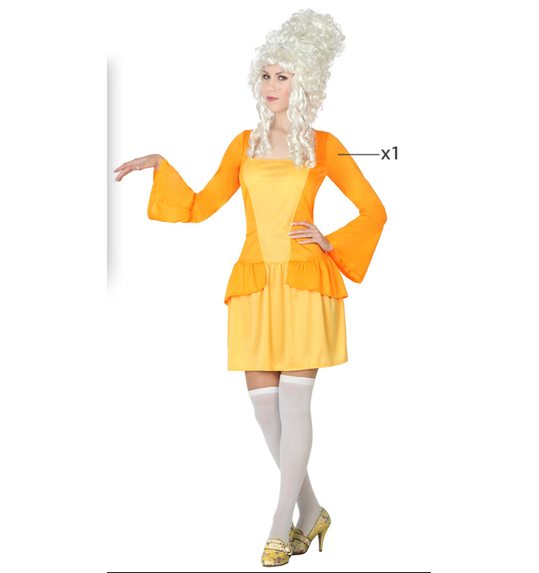 Hofdame/courtisane verkleed jurk geel voor dames
