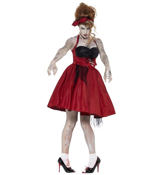Jaren 50 rockabilly zombie halloween jurk
